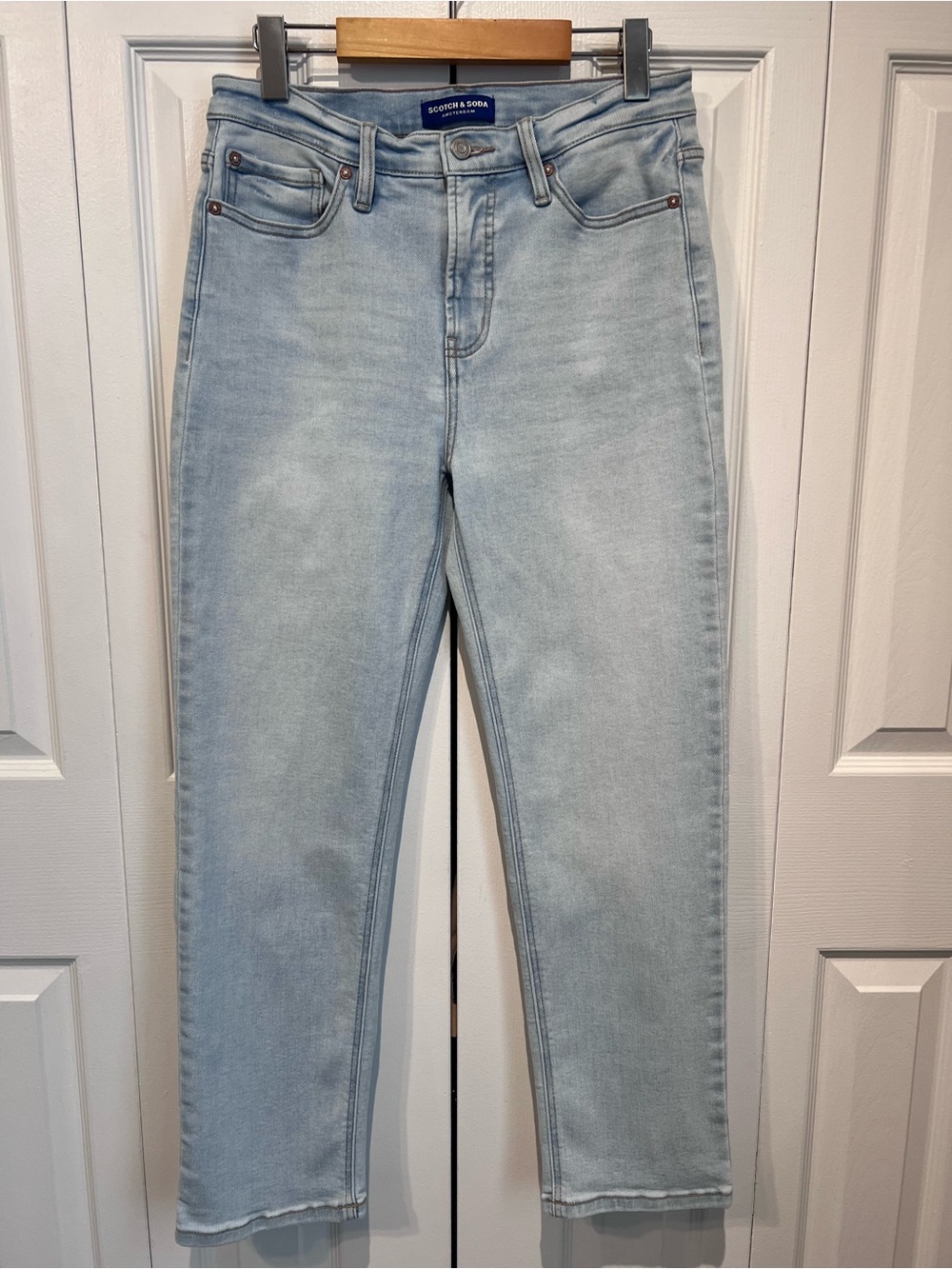 Scotch & Soda Amsterdam Blue Light Wash Straight‎ Leg High Rise Jeans Size 6